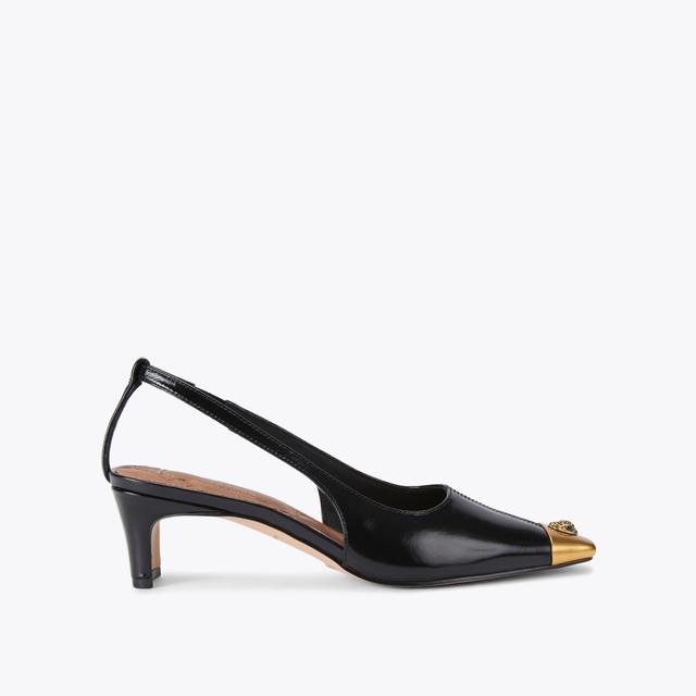 carvela by kurt geiger REGENT LOW OPEN COURT Black Patent Slingback Heel by KURT GEIGER LONDON