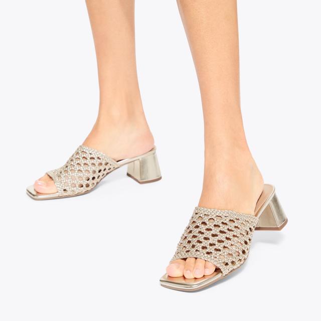 Carvela By Kurt Geiger REMI Gold Block Heel By KG KURT GEIGER