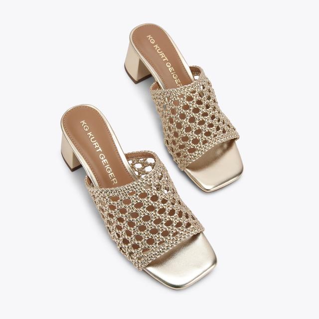 Carvela By Kurt Geiger REMI Gold Block Heel By KG KURT GEIGER