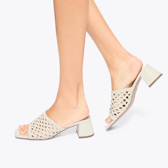 Carvela By Kurt Geiger REMI White Hole Block Heel By KG KURT GEIGER