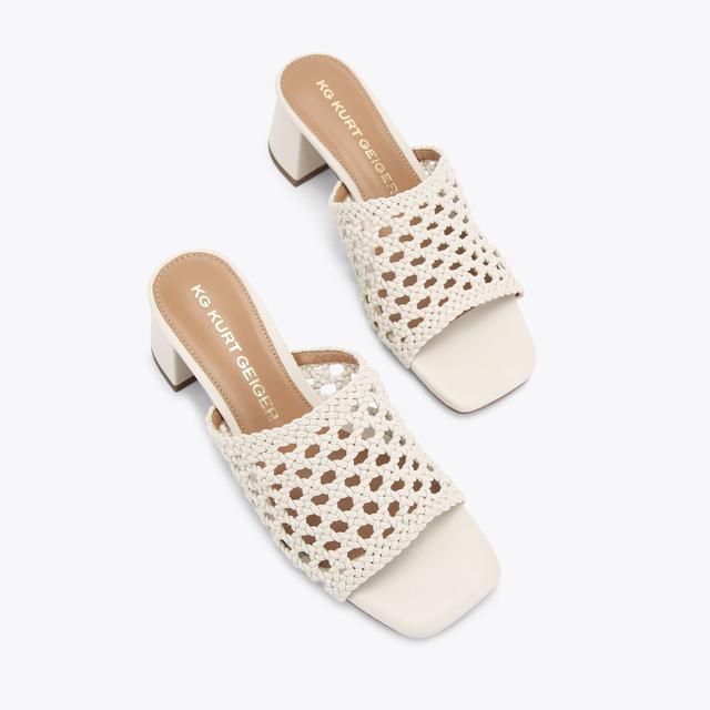 Carvela By Kurt Geiger REMI White Hole Block Heel By KG KURT GEIGER