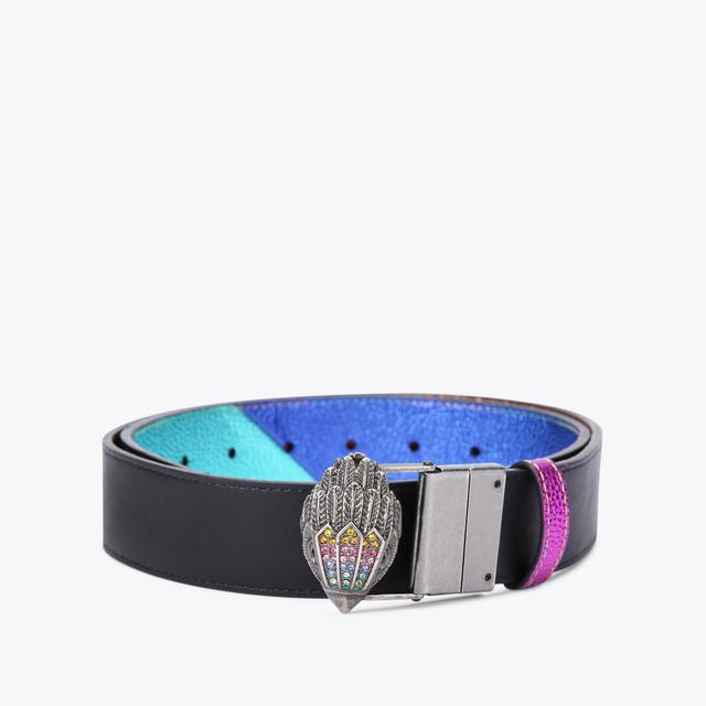 Carvela By Kurt Geiger REVERSIBLE 38 EAGLE BELT Rainbow Stripe Leather Belt By KURT GEIGER LONDON