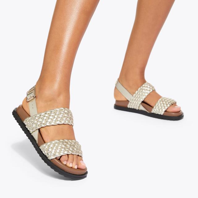 Carvela By Kurt Geiger RINGER Metallic Gold Sandal By KG KURT GEIGER