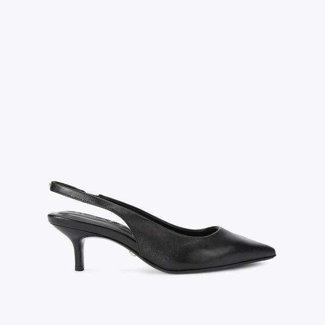 carvela by kurt geiger RIVA SLING Black Lather Slingback Heels by CARVELA