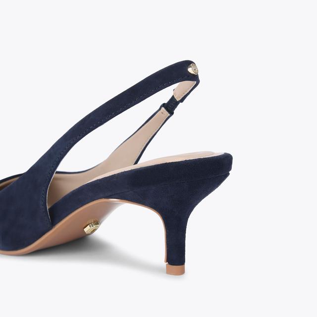 Carvela By Kurt Geiger RIVA SLING Navy Suede Slingback Heels By CARVELA