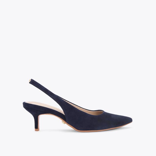 carvela by kurt geiger RIVA SLING Navy Suede Slingback Heels by CARVELA