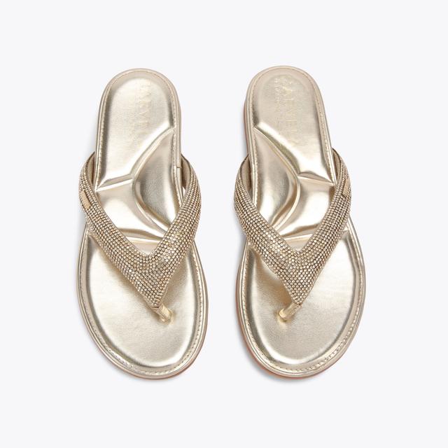 Carvela By Kurt Geiger RIVIERA JEWEL Gold T-Bar Sandal By CARVELA
