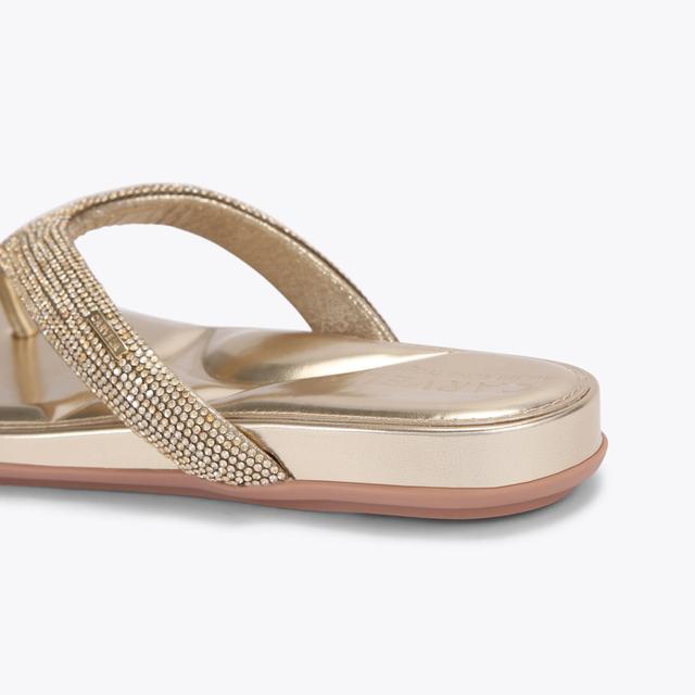 Carvela By Kurt Geiger RIVIERA JEWEL Gold T-Bar Sandal By CARVELA
