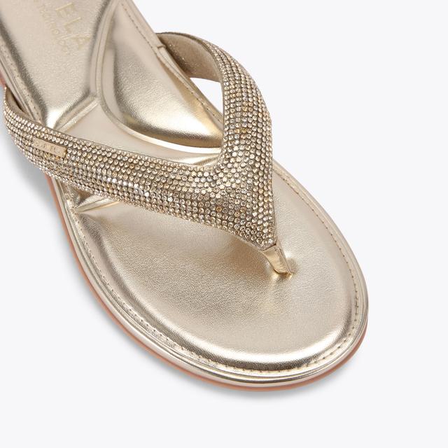 Carvela By Kurt Geiger RIVIERA JEWEL Gold T-Bar Sandal By CARVELA
