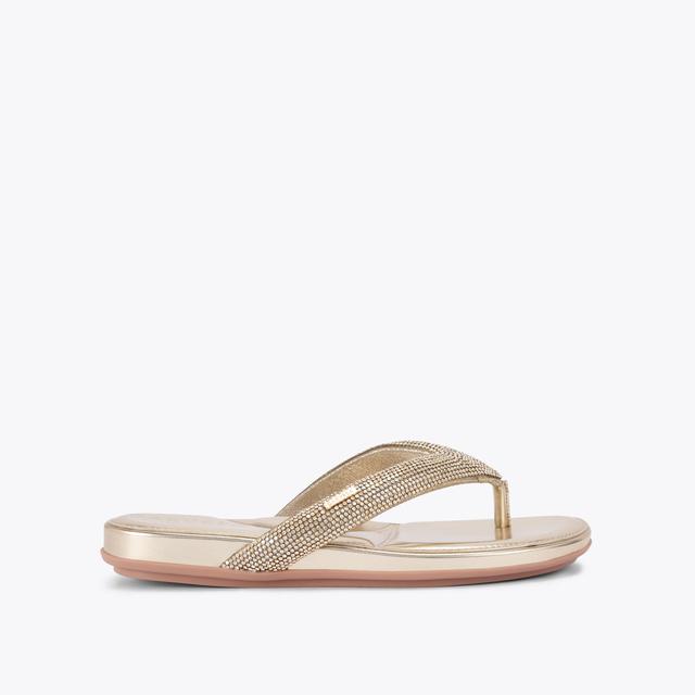 carvela by kurt geiger RIVIERA JEWEL Gold T-Bar Sandal by CARVELA