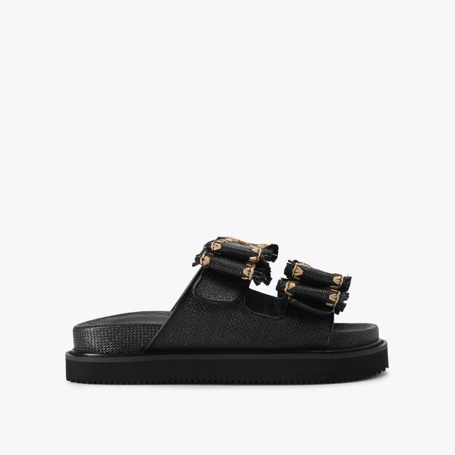 carvela by kurt geiger ROBBIE Black Raffia Sandal by KG KURT GEIGER
