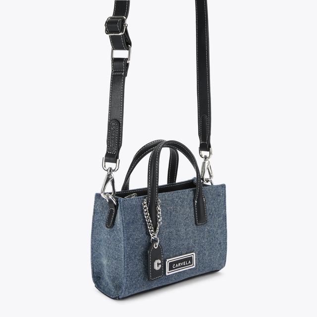 Carvela By Kurt Geiger ROMA CROSSBODY Denim Top Handle Mini Bag By CARVELA