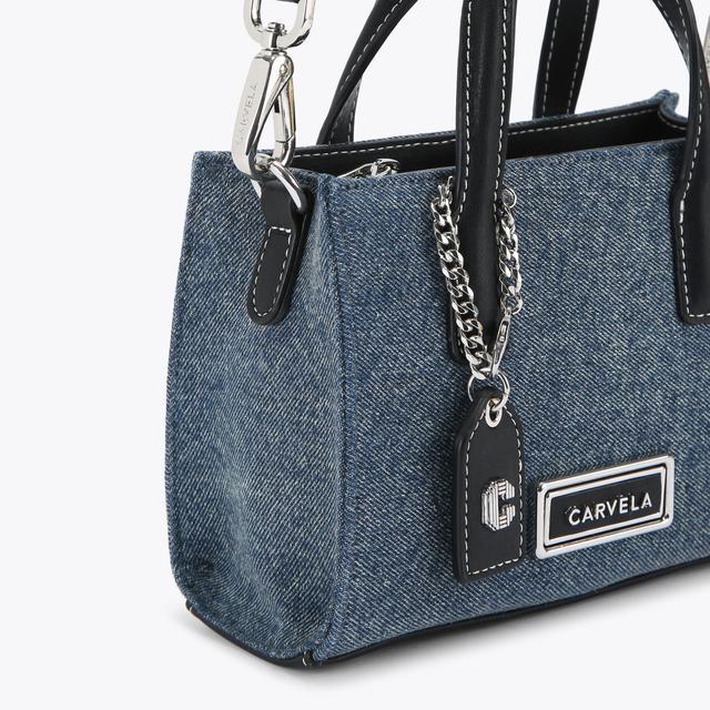 Carvela By Kurt Geiger ROMA CROSSBODY Denim Top Handle Mini Bag By CARVELA