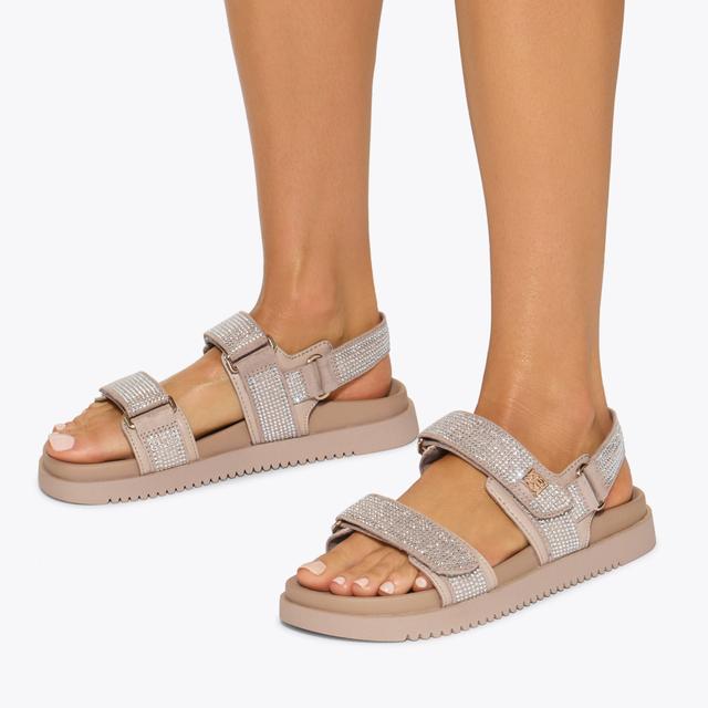 Carvela By Kurt Geiger RORY GEM2 Beige Crystal Sandal By KG KURT GEIGER