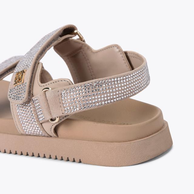 Carvela By Kurt Geiger RORY GEM2 Beige Crystal Sandal By KG KURT GEIGER