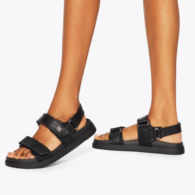 Carvela By Kurt Geiger RORY2 Black Velcro Sandals By KG KURT GEIGER