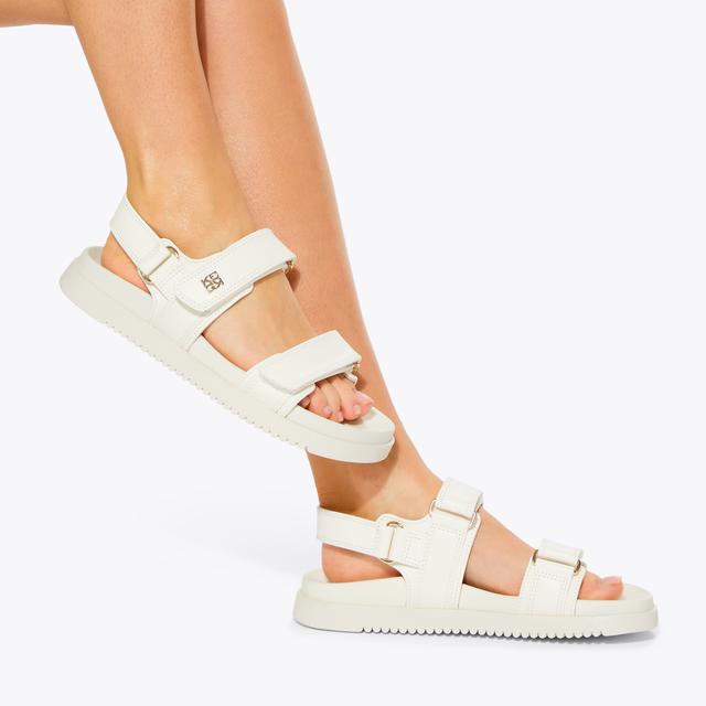 Carvela By Kurt Geiger RORY2 Bone Velcro Sandal By KG KURT GEIGER