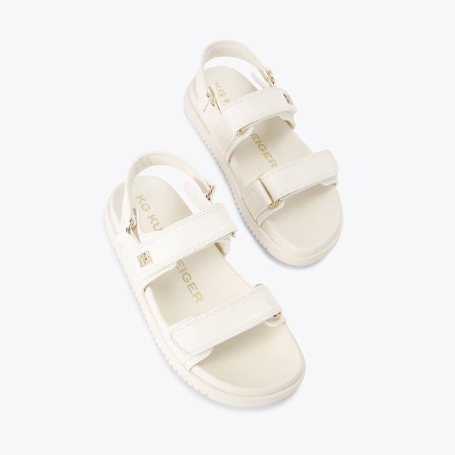 Carvela By Kurt Geiger RORY2 Bone Velcro Sandal By KG KURT GEIGER