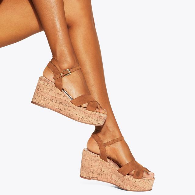 Carvela By Kurt Geiger ROSALYN Tan Microsuede Heel By KG KURT GEIGER