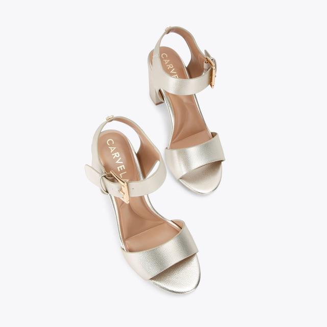 Carvela By Kurt Geiger SADIE 2 Gold Block Heel By CARVELA