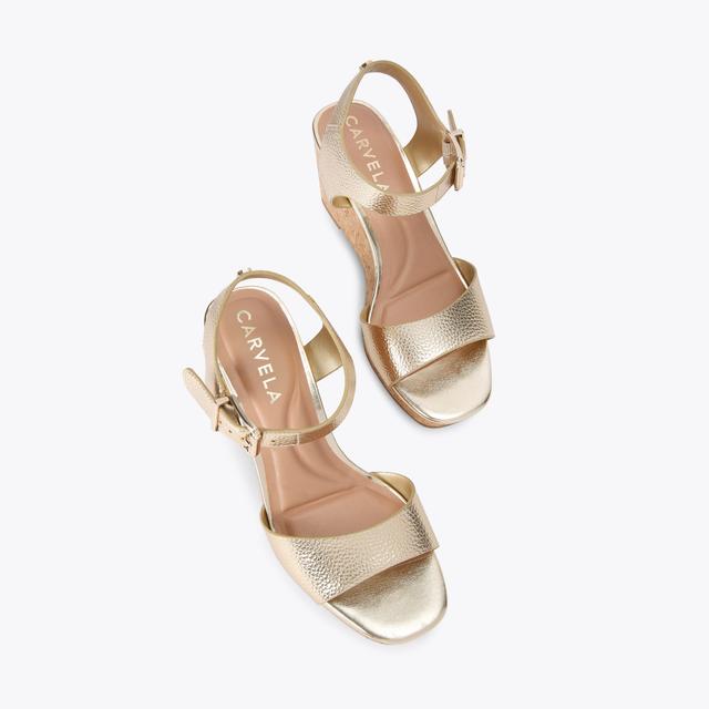 Carvela By Kurt Geiger SADIE WEDGE Gold Metallic Upper By CARVELA