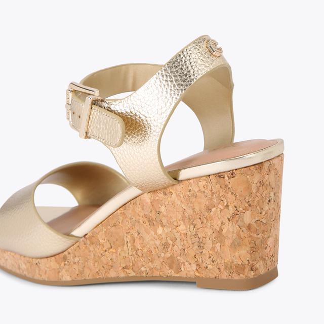 Carvela By Kurt Geiger SADIE WEDGE Gold Metallic Upper By CARVELA