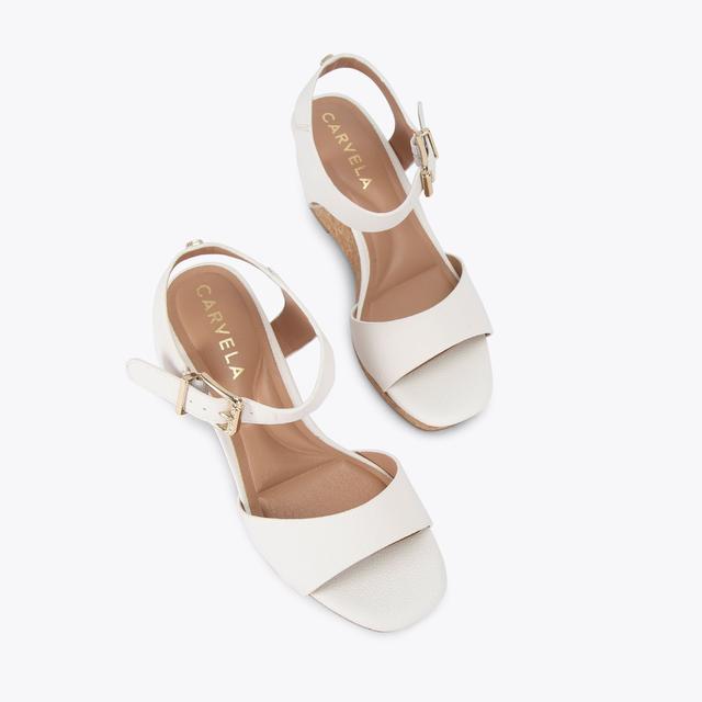Carvela By Kurt Geiger SADIE WEDGE White Wedge Cork Heel By CARVELA