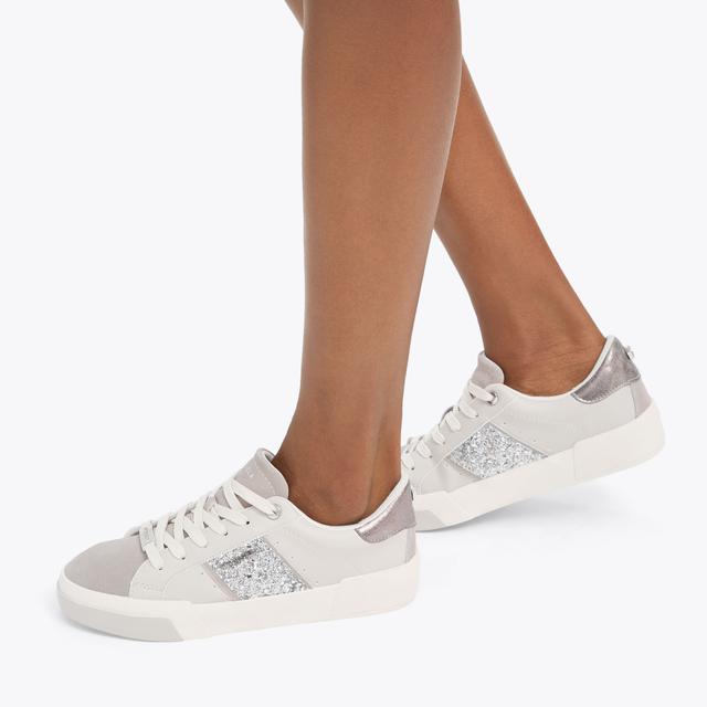 Carvela By Kurt Geiger SANTIANA SNEAKER Grey Sequin Trainer By CARVELA