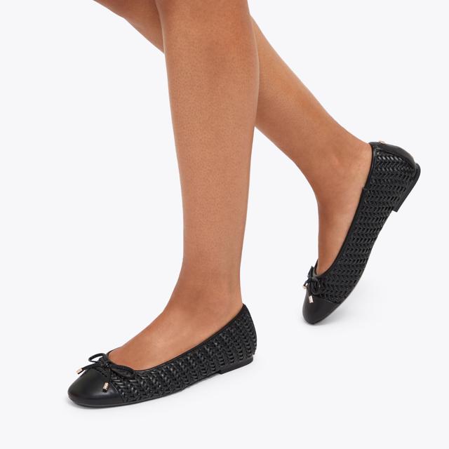Carvela By Kurt Geiger SARDINIA BALLET Black Woven Ballet Flats By CARVELA