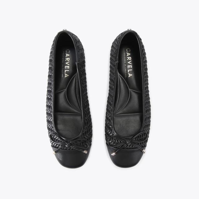 Carvela By Kurt Geiger SARDINIA BALLET Black Woven Ballet Flats By CARVELA