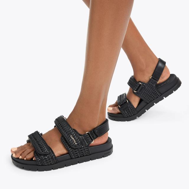 Carvela By Kurt Geiger SARDINIA SANDAL Black Woven Sandal By CARVELA