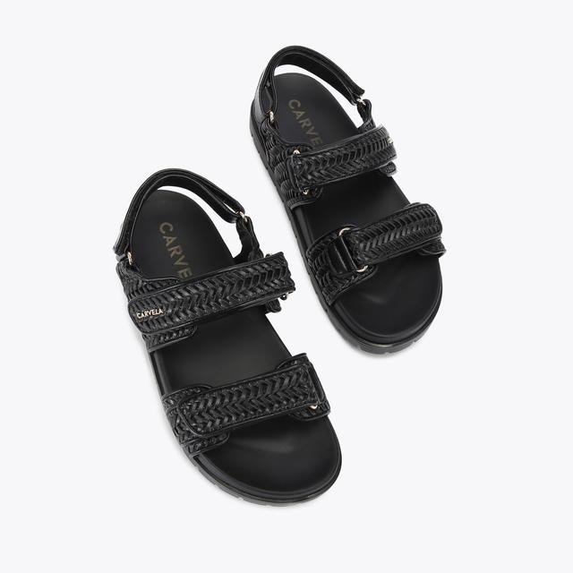 Carvela By Kurt Geiger SARDINIA SANDAL Black Woven Sandal By CARVELA