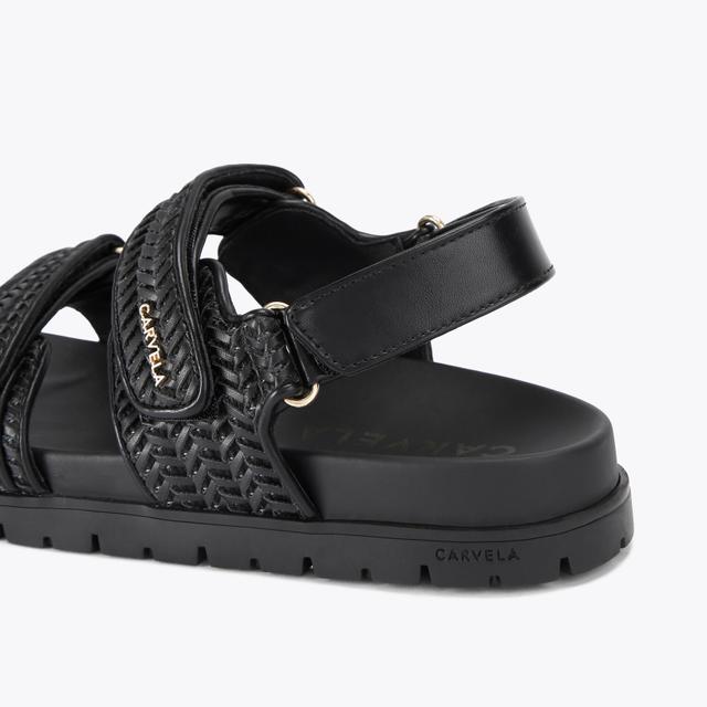 Carvela By Kurt Geiger SARDINIA SANDAL Black Woven Sandal By CARVELA