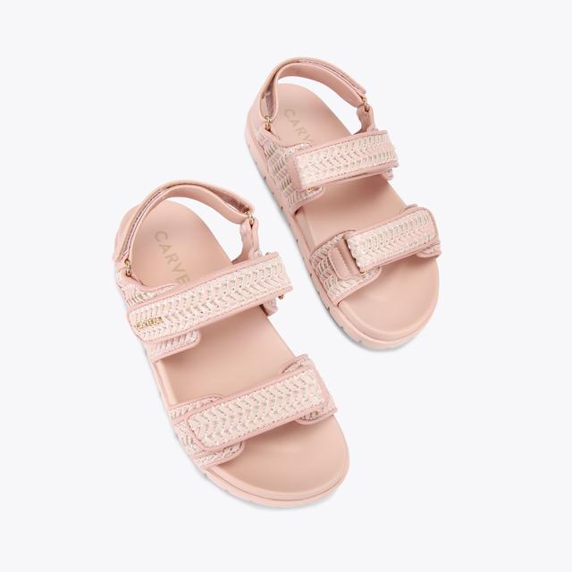 Carvela By Kurt Geiger SARDINIA SANDAL Pale Pink Woven Sandal By CARVELA