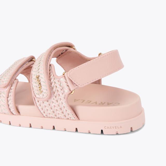 Carvela By Kurt Geiger SARDINIA SANDAL Pale Pink Woven Sandal By CARVELA