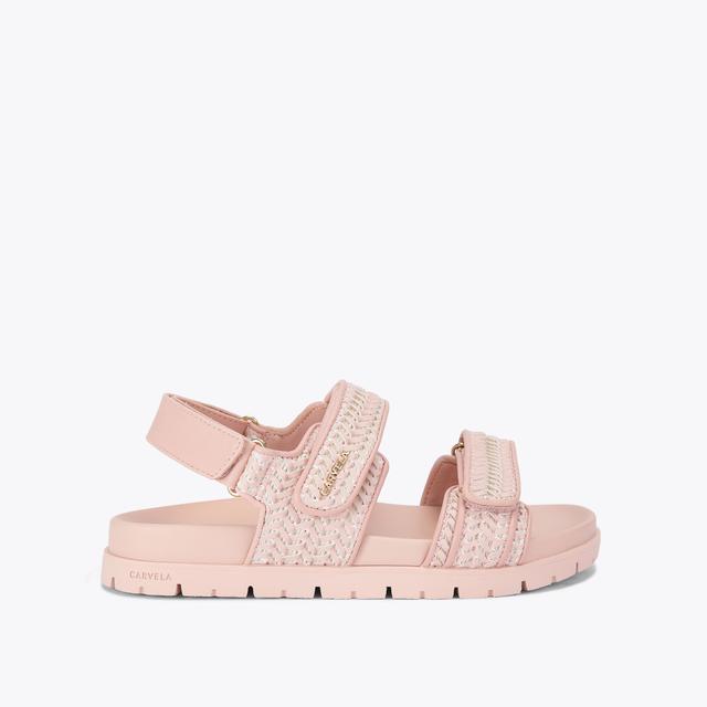 carvela by kurt geiger SARDINIA SANDAL Pale Pink Woven Sandal by CARVELA
