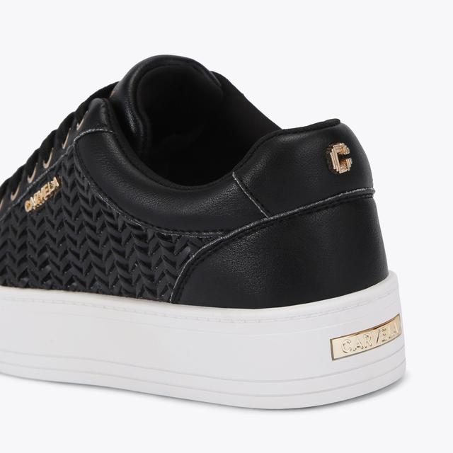 Carvela By Kurt Geiger SARDINIA SNEAKER Black Woven Lace Up Trainer By CARVELA