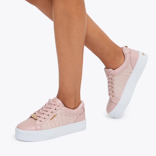 Carvela By Kurt Geiger SARDINIA SNEAKER Pink Woven Lace Up Trainer By CARVELA