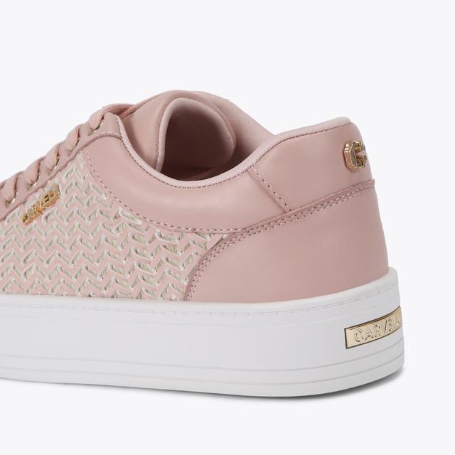 Carvela By Kurt Geiger SARDINIA SNEAKER Pink Woven Lace Up Trainer By CARVELA