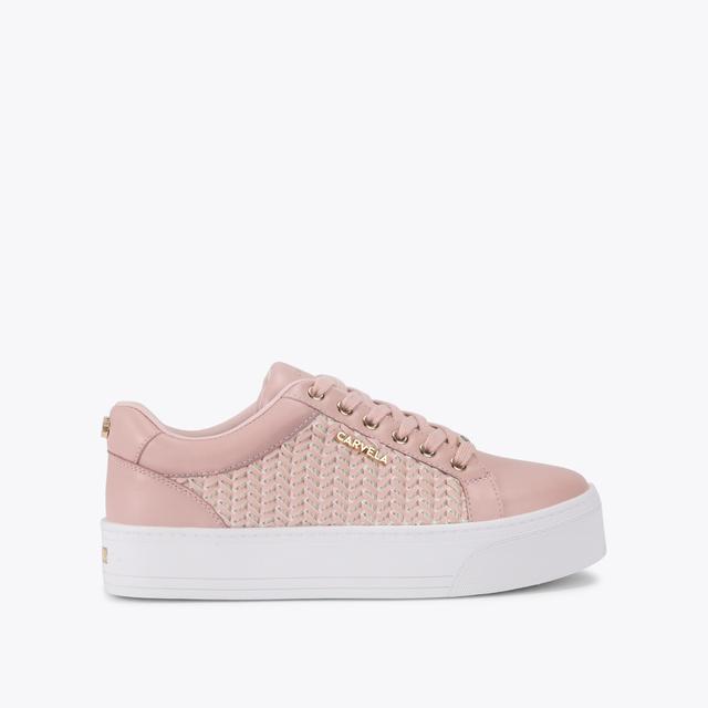 carvela by kurt geiger SARDINIA SNEAKER Pink Woven Lace Up Trainer by CARVELA