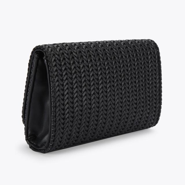 Carvela By Kurt Geiger SARDINIA WEAVE CLUTCH Black Woven Clutch Bag By CARVELA