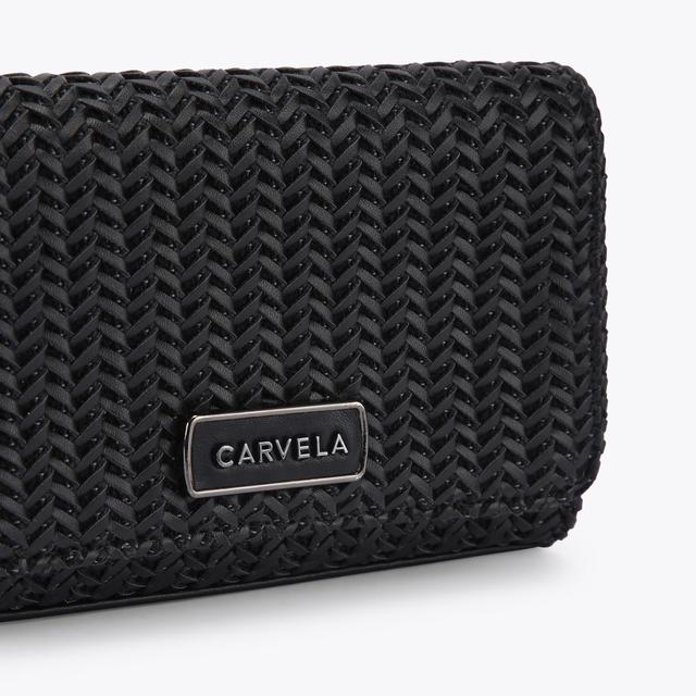 Carvela By Kurt Geiger SARDINIA WEAVE CLUTCH Black Woven Clutch Bag By CARVELA