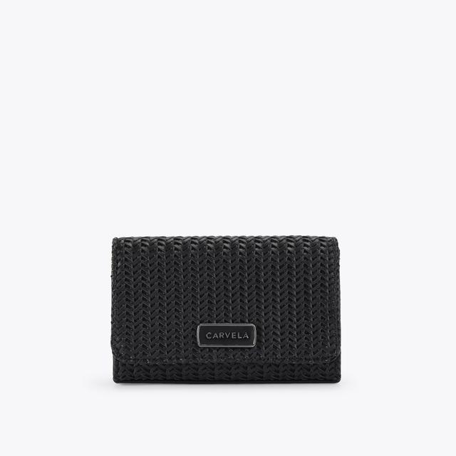 carvela by kurt geiger SARDINIA WEAVE CLUTCH Black Woven Clutch Bag by CARVELA