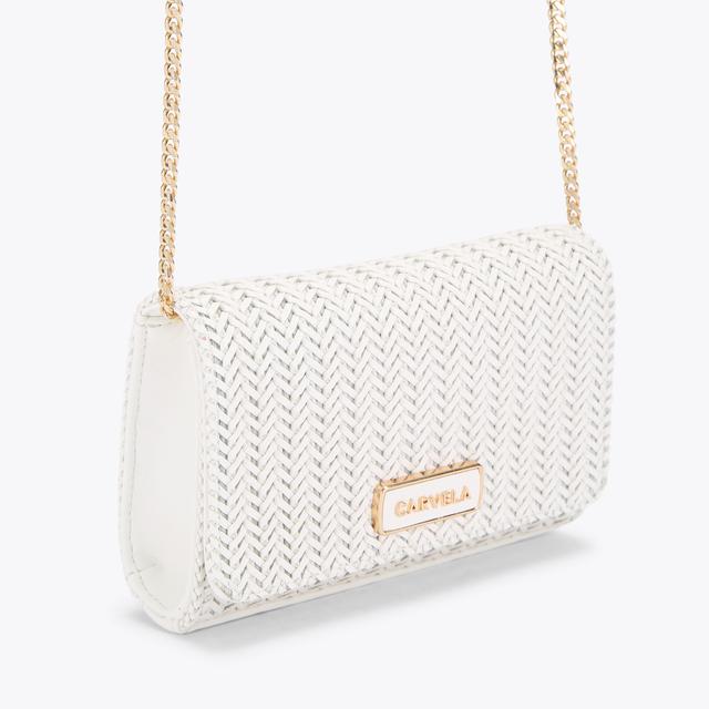 Carvela By Kurt Geiger SARDINIA WEAVE CLUTCH Bone Woven Clutch Bag By CARVELA