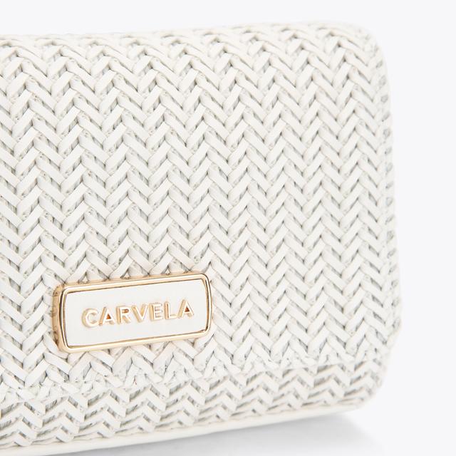 Carvela By Kurt Geiger SARDINIA WEAVE CLUTCH Bone Woven Clutch Bag By CARVELA