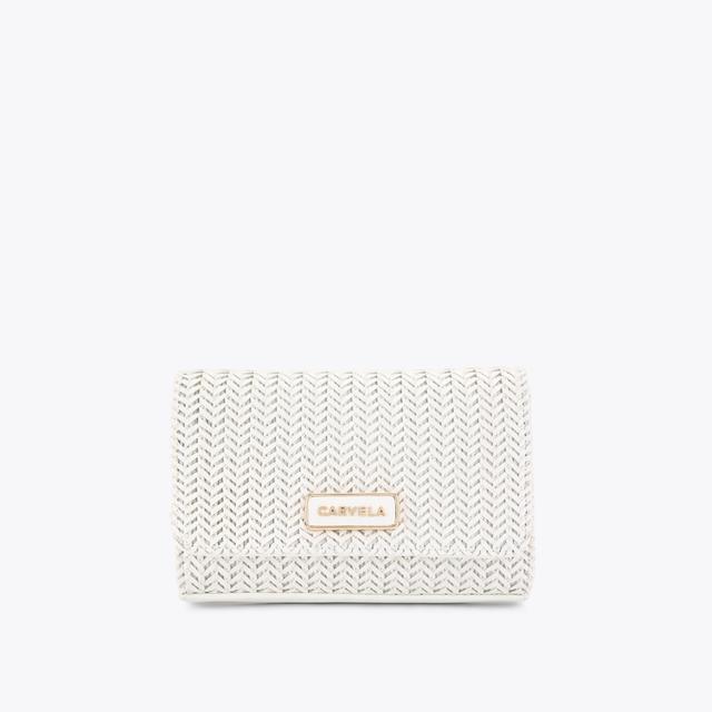 carvela by kurt geiger SARDINIA WEAVE CLUTCH Bone Woven Clutch Bag by CARVELA