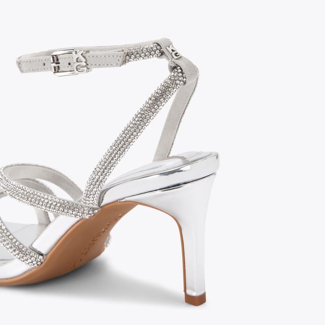 Carvela By Kurt Geiger SAVANNA LOW Silver Embellished Heels By KG KURT GEIGER