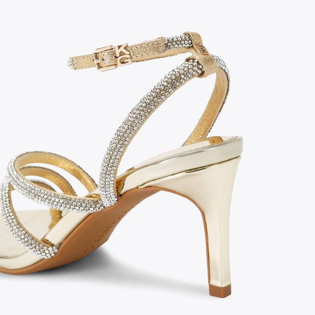 Carvela By Kurt Geiger SAVANNA LOW2 Gold Crystal Sandals By KG KURT GEIGER