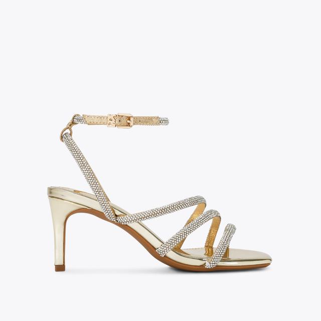 carvela by kurt geiger SAVANNA LOW2 Gold Crystal Sandals by KG KURT GEIGER