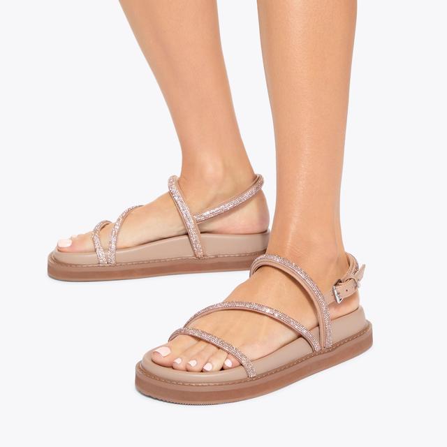 Carvela By Kurt Geiger SAVANNA SANDAL Blush Brown Crystal Sandal By KG KURT GEIGER